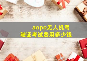 aopo无人机驾驶证考试费用多少钱