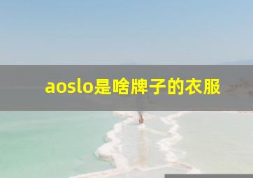 aoslo是啥牌子的衣服