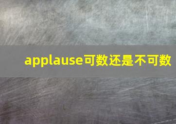 applause可数还是不可数