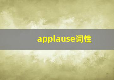 applause词性