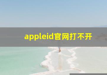 appleid官网打不开