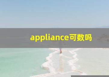 appliance可数吗