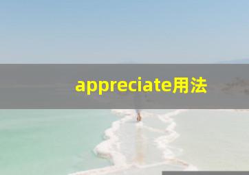 appreciate用法