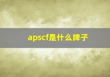 apscf是什么牌子