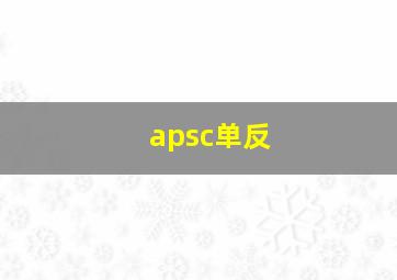 apsc单反