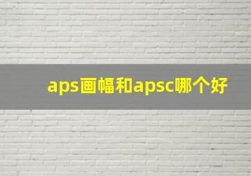 aps画幅和apsc哪个好