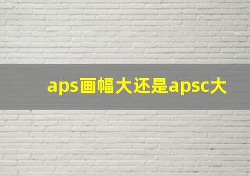 aps画幅大还是apsc大