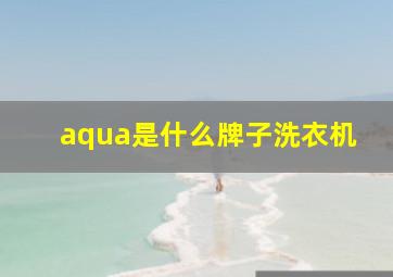 aqua是什么牌子洗衣机