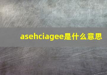 asehciagee是什么意思