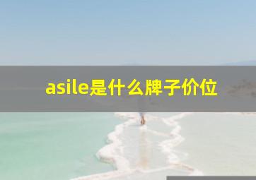 asile是什么牌子价位