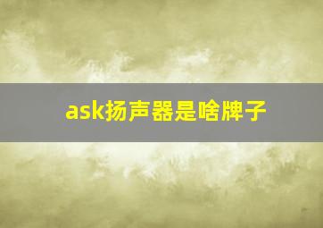 ask扬声器是啥牌子