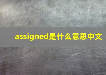 assigned是什么意思中文