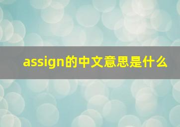 assign的中文意思是什么