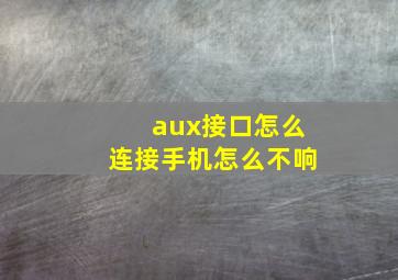 aux接口怎么连接手机怎么不响