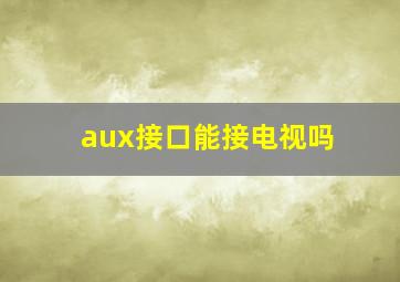 aux接口能接电视吗