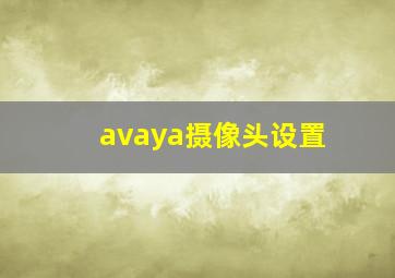 avaya摄像头设置