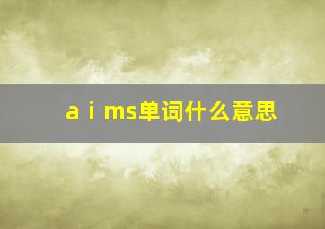 aⅰms单词什么意思