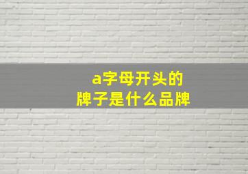 a字母开头的牌子是什么品牌