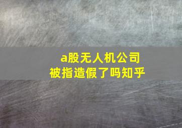 a股无人机公司被指造假了吗知乎