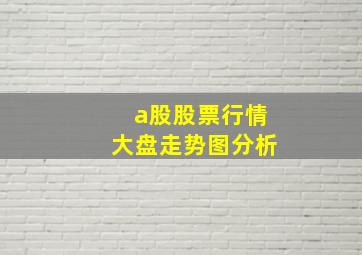 a股股票行情大盘走势图分析