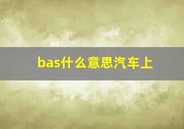 bas什么意思汽车上