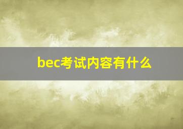 bec考试内容有什么