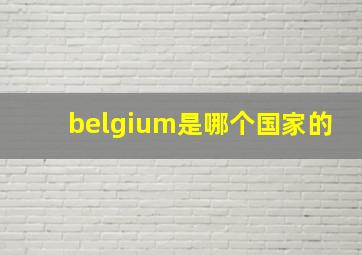 belgium是哪个国家的