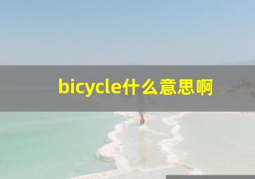 bicycle什么意思啊