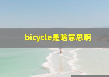 bicycle是啥意思啊