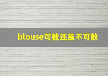 blouse可数还是不可数