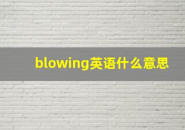 blowing英语什么意思