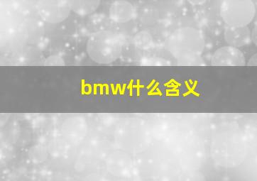 bmw什么含义