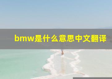 bmw是什么意思中文翻译