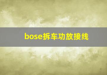 bose拆车功放接线