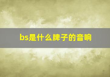 bs是什么牌子的音响