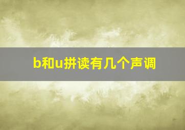 b和u拼读有几个声调