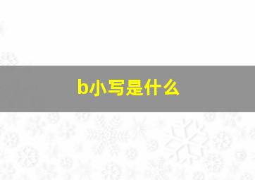 b小写是什么