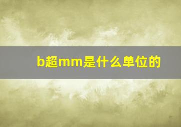 b超mm是什么单位的