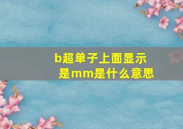 b超单子上面显示是mm是什么意思