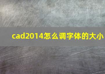 cad2014怎么调字体的大小