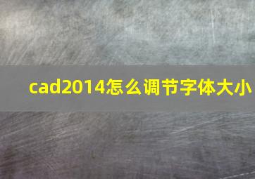 cad2014怎么调节字体大小