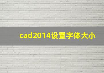 cad2014设置字体大小