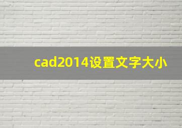 cad2014设置文字大小