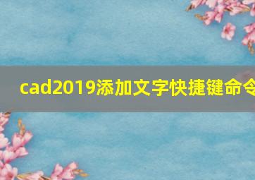 cad2019添加文字快捷键命令