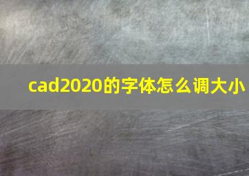 cad2020的字体怎么调大小