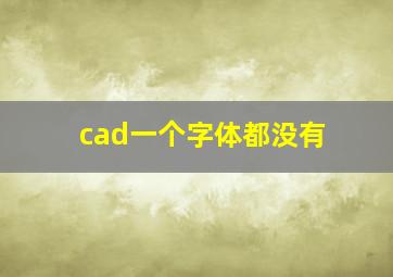 cad一个字体都没有