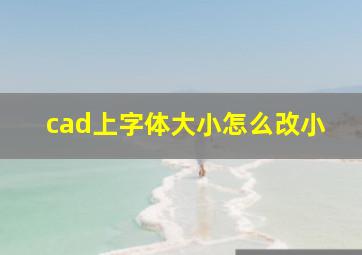 cad上字体大小怎么改小