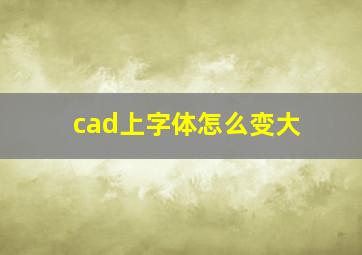 cad上字体怎么变大