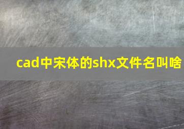 cad中宋体的shx文件名叫啥