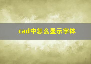 cad中怎么显示字体